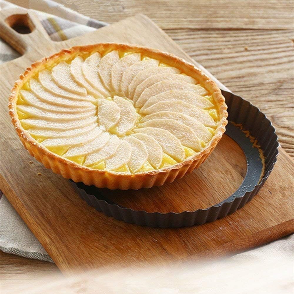 RICHSC-PAN Tart Pan, 9 Inch Tart Pans, Non-Stick Removable Loose Bottom.