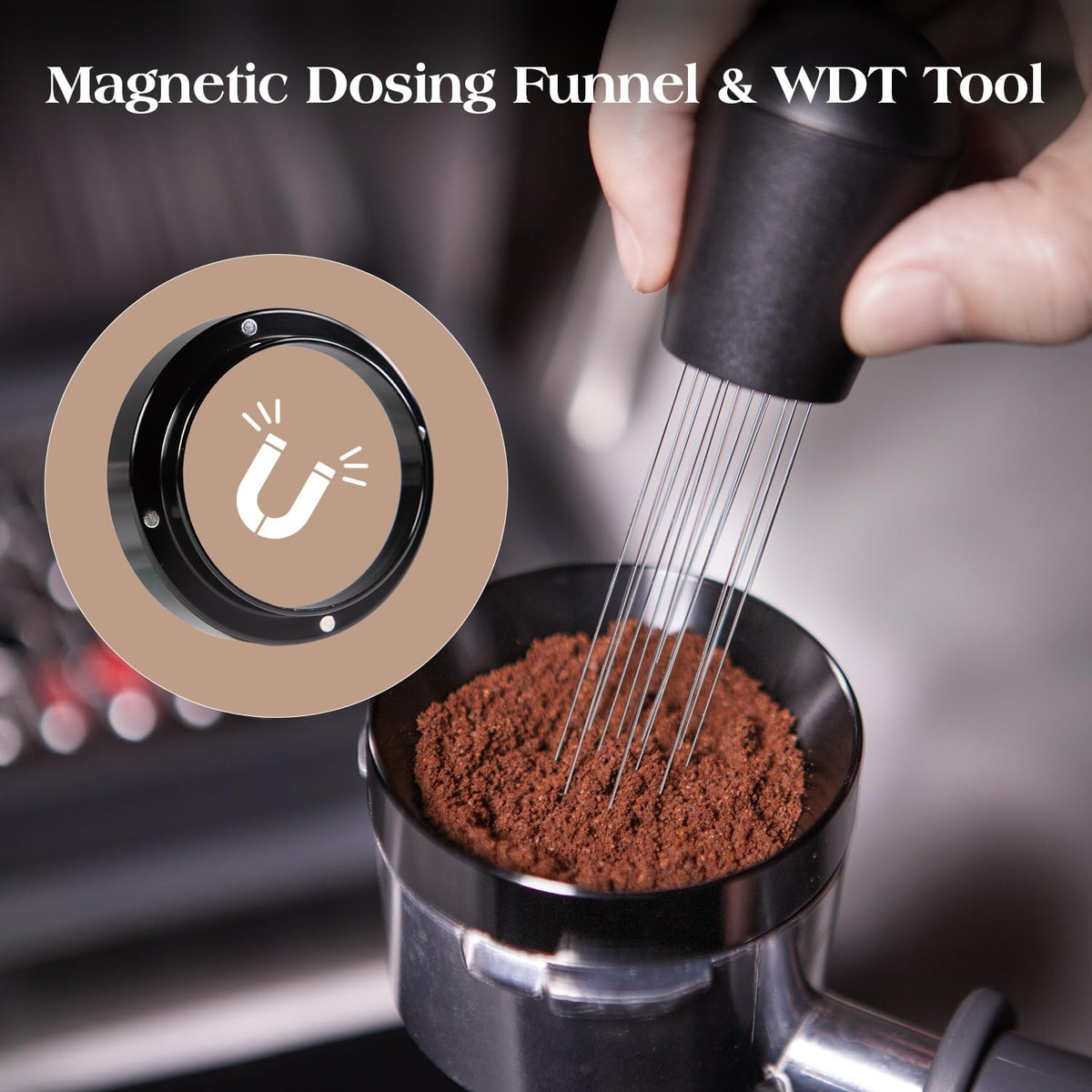 7 PCS 58mm Espresso Accessories Kit: Espresso Tamper, Coffee Distributor, Puck Screen, Dosing Funnel and WDT Tool Espresso Machine Accessories