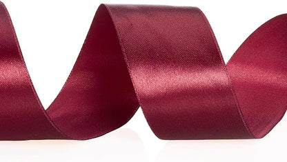 YASEO 1 1/2 Inch Wine Red Solid Satin Ribbon, 50 Yards Craft Fabric Ribbon for Gift Wrapping Floral Bouquets Wedding Party Decoration