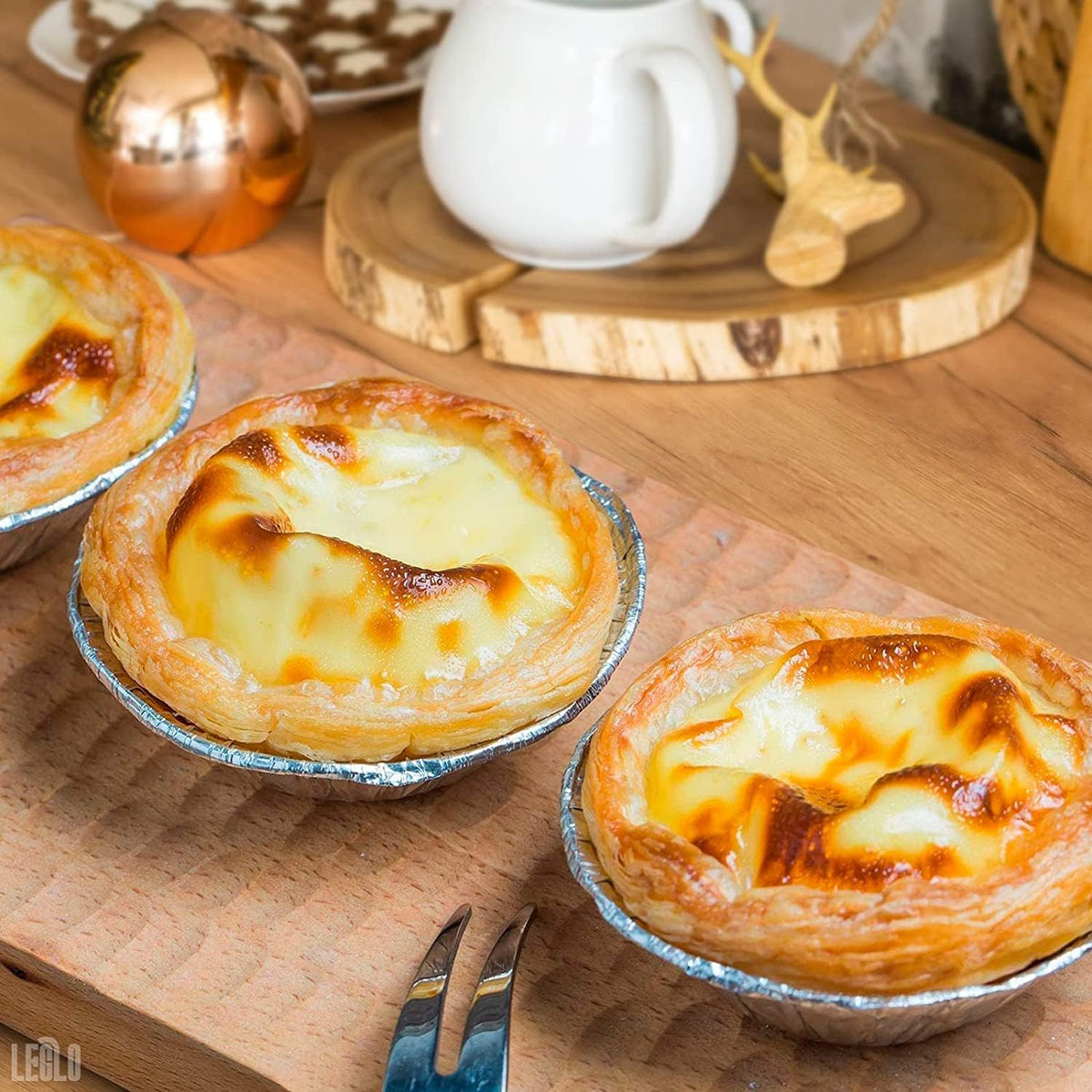 LEGLO Mini Pie Tins 3 Inch, 200 Pack Small Disposable Aluminum Foil Pans | Mini Tart Pans Hold Desserts and Catering Portions - Durable, Stackable, Oven Safe, Freezer Safe, Ready for Meal Prep Batches