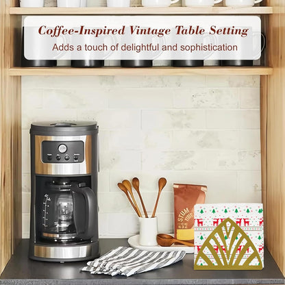 Resama Coffee Filter Paper Holder - Stylish Organizer with Leaf Texture for Kitchen, Cafe, and Office - Decorative Storage Container in Gold - Perfect for Home, Dining Room, and Outdoor Use
