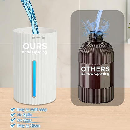 Automatic Liquid Soap Dispenser, 13.52oz/400ml Rechargeable Touchless Smart Lotion Soap Dispenser, Hand Dish Soap Dispensers for Bathroom & Kitchen - Wall Mounted, 4 Adjustable Level, IPX5 Waterproof