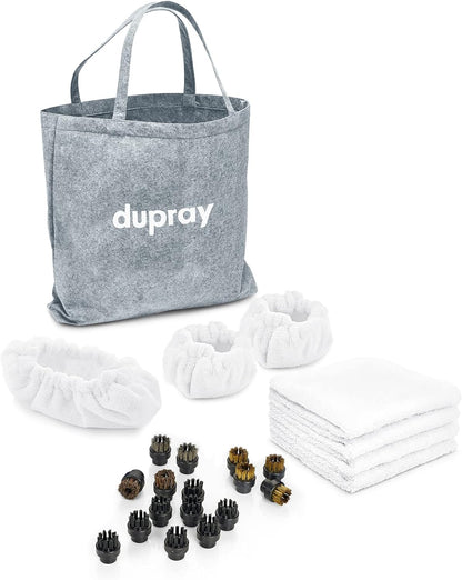 Dupray Steam Cleaning Pack Pro – 24-Piece Accessory Kit for Dupray Steam Cleaners, Multi-Surface Deep Cleaning