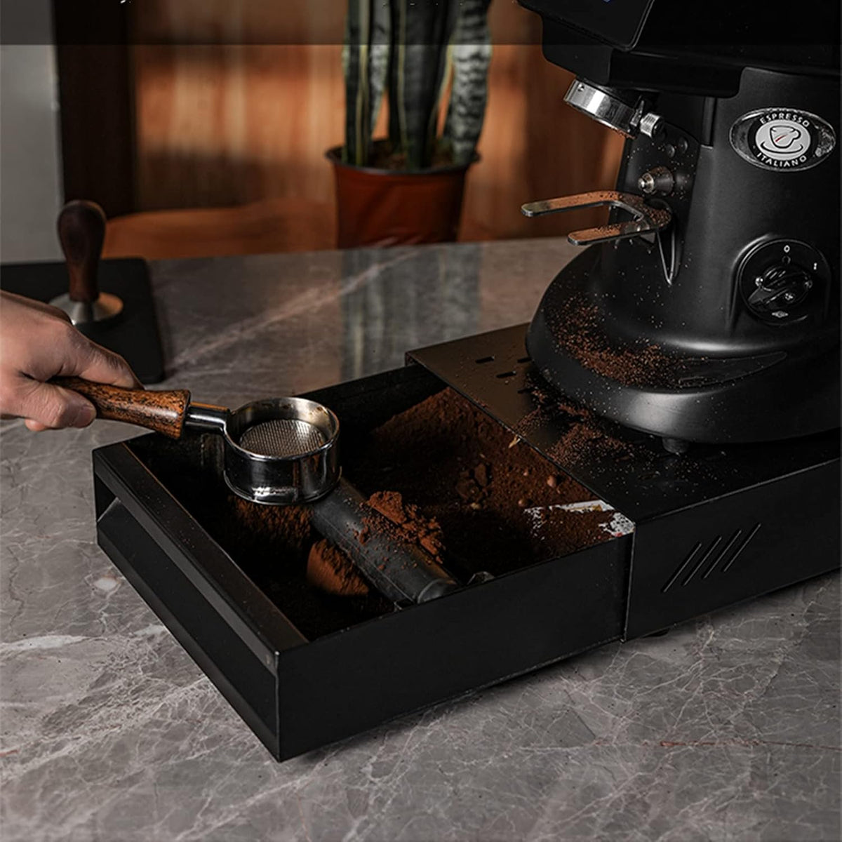 Espresso Knock Box Drawer, 2.5L Capacity Stainless Steel Detachable Coffee Ground Knock Container, For Home, Office
