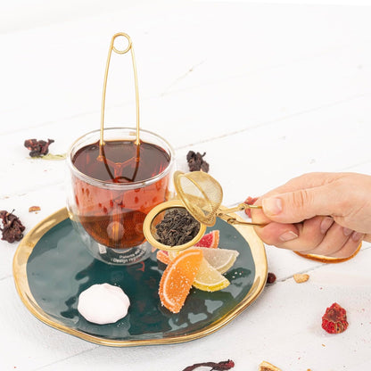 Snap Ball Tea Strainer 3 Pack Tea Infuser with Handle Tea Mesh Infuser Snap Ball Strainer Steep Loose Leaf Tea Infuser Fine Mesh Ball Tea Filter