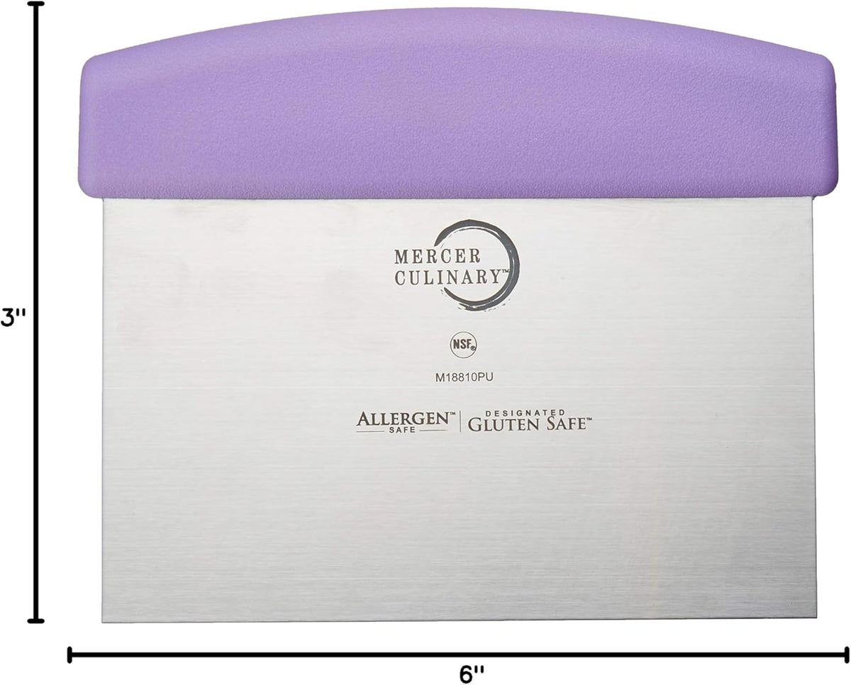 Mercer Culinary Millennia Bench Scraper, 6-Inch x 3-Inch Blade, with Purple Handle