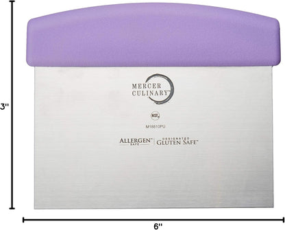 Mercer Culinary Millennia Bench Scraper, 6-Inch x 3-Inch Blade, with Purple Handle