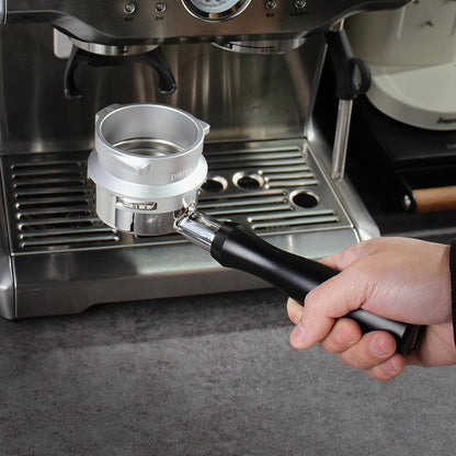 Espresso Dosing Funnel Compatible with Barsetto, Calphalon Temp IQ 58mm Portafilter, Aluminum Alloy, Silver