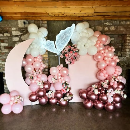 Pink Balloons, 60Pcs Pink and White Balloons, 12in Light Pink Latex Balloons for Girls Baby Shower Birthday Wedding Bridal Shower Decorations