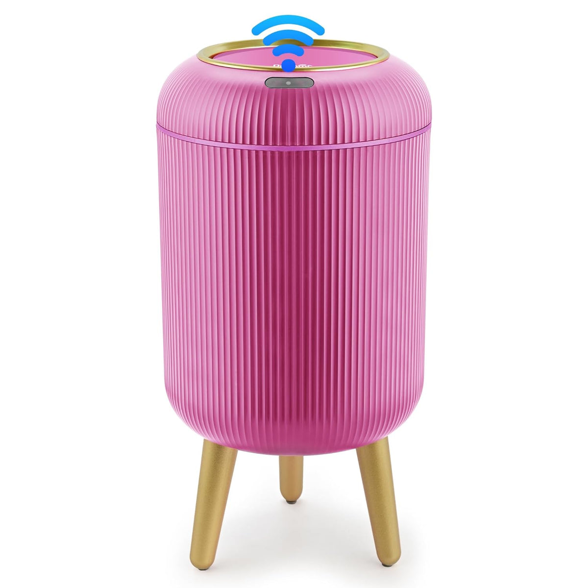 Pukomc Smart Sensor Wastebasket, Convenient and Hygienic Easy to Use, Technology Sensor Waterproof Wastebasket Plastic Trash can for Kitchen, Bathroom, Bedroom, Living Room, Office and Outdoor Pink