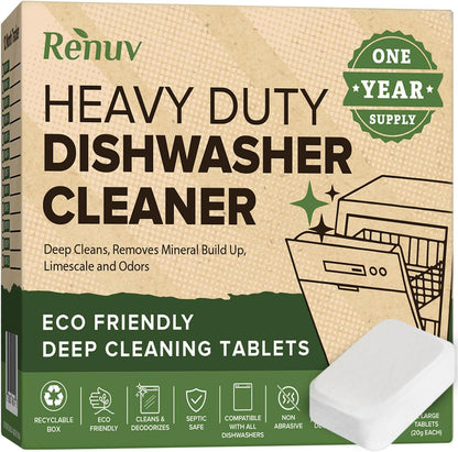 Renuv Dishwasher + Washing Machine Cleaner Bundle – Heavy Duty Deep Cleaning, Descaling & Deodorizing
