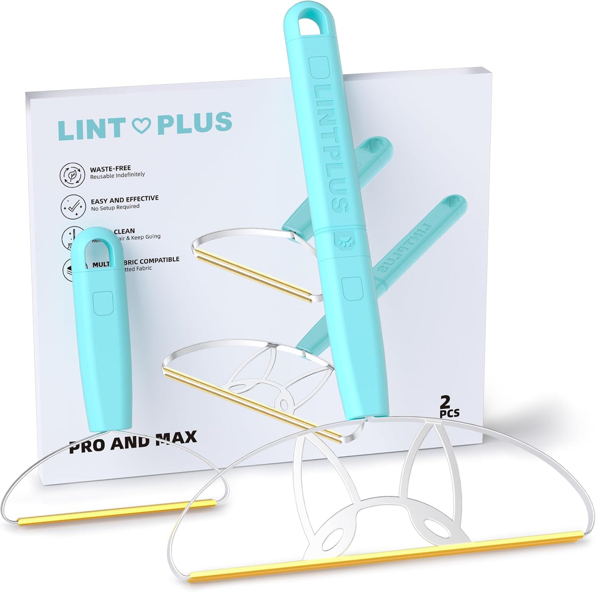 Flex MAX & Pro Pet Hair Remover Kit by LINTPLUS - Dog & Cat Hair Removal Tool for Furniture, Carpets, Rugs & Couches - Easy to Use, Reusable Carpet Scraper for Pet Hair