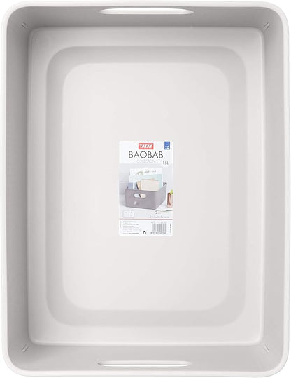 Tatay Baobab Large Multi-Purpose Storage Basket with Capacity for 15 Litres, White, 29.4 x 38.5 x 16