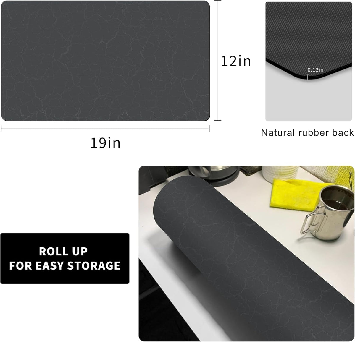 Coffee Maker Mat for Countertops, Coffee Bar Accessories Fit Under Coffee Machine Mat 19"x12"Rubber Backed Coffee Pots - Table Mat under Appliance