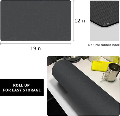 Coffee Maker Mat for Countertops, Coffee Bar Accessories Fit Under Coffee Machine Mat 19"x12"Rubber Backed Coffee Pots - Table Mat under Appliance