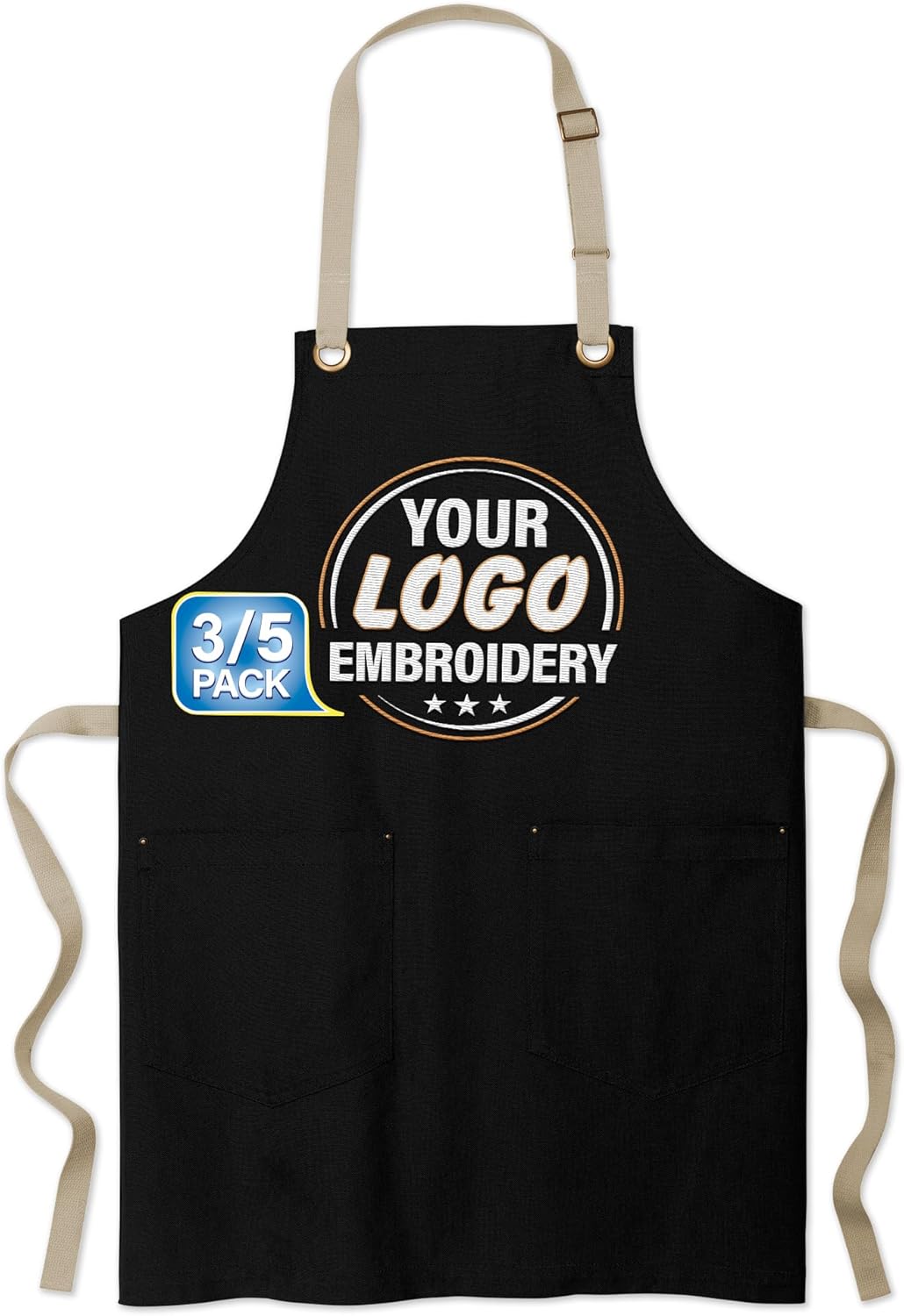 TEEAMORE Custom Embroidered Kitchen Apron Add Your Name Logo Design Cooking Baking Kitchen Chef Apron Gifts