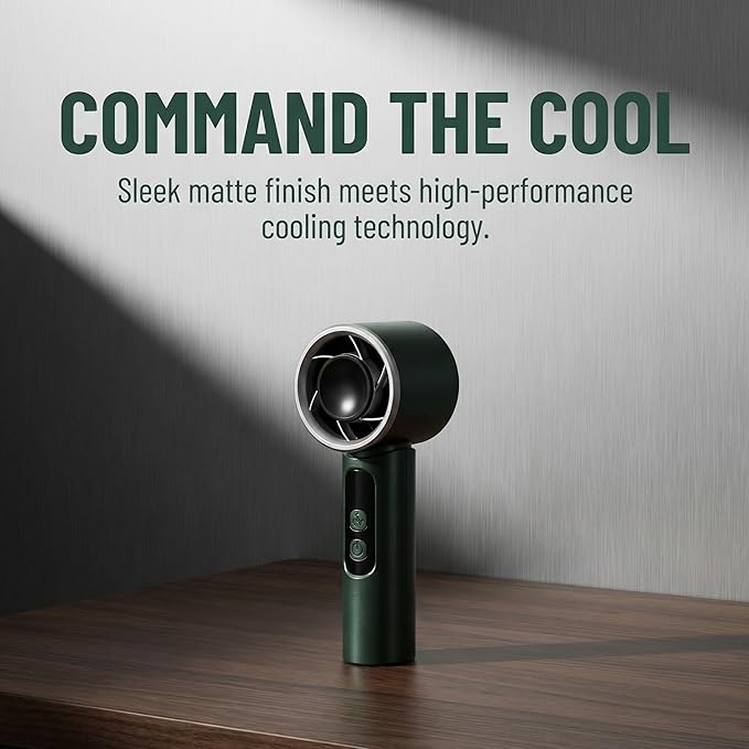 Handheld Fan 4000mAh,Portable Personal Fan with 5 Speeds&LED Digital Display,9-12H Long Battery Life,Turbo Brushless Motor,Strong Wind Rechargeable Fan for Home Office Outdoor Travel (green)