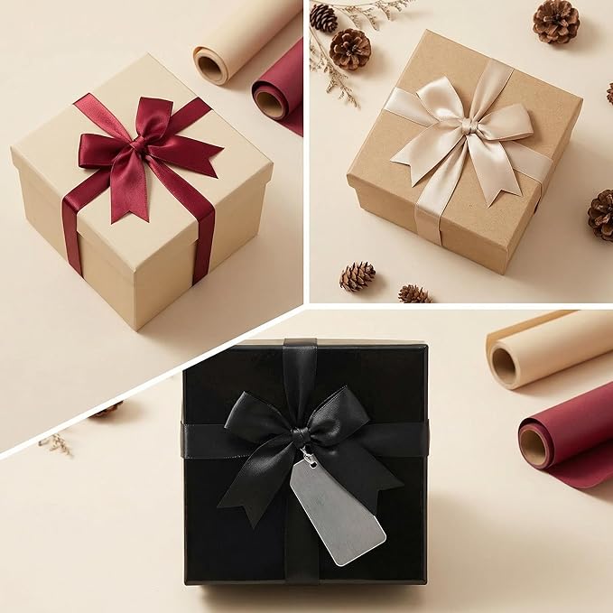 Black Gift Wrap Bows – 50pcs 3.3 Inch Elegant Satin Bows for Gift Wrapping, Wedding Decor, Baby Shower, Party Decorations, Birthday, Easter, Christmas, Anniversary, DIY Crafts, Gift Bags