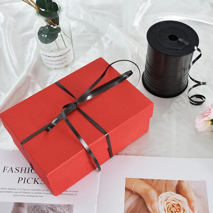 TONIFUL 500 Yards Curling Ribbon-Balloon Ribbon-Balloon String for Art&Craft Decor,Gift Wrapping,Ribbons and Bows for Christmas New Year Halloween Birthday Gifts Graduation Supplies (Black)