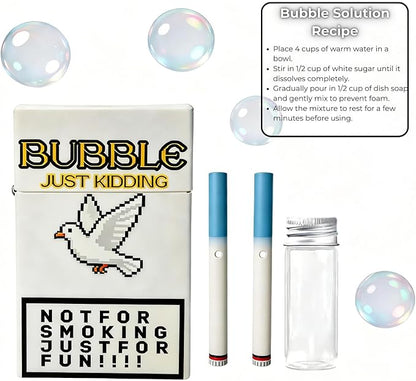 Bubble Blower Set with 2Wands and Refillable Bottle, Handheld Bubble Maker, Stress Relief Outdoor Bubble Toy, Fun Creative Gift for Men Women, WD