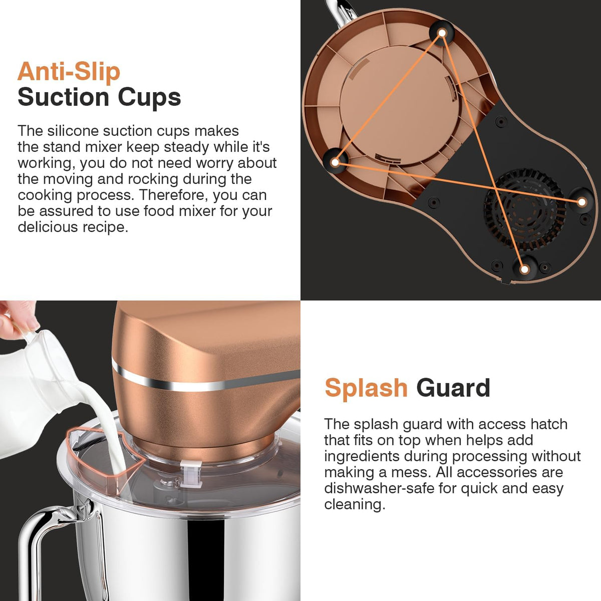 Mini Angel Stand Mixer,10-Speed 5QT Kitchen Electric Mixer,Tilt-Head Food Mixer with Dough Hook, Wire Whisk, Flat Beater