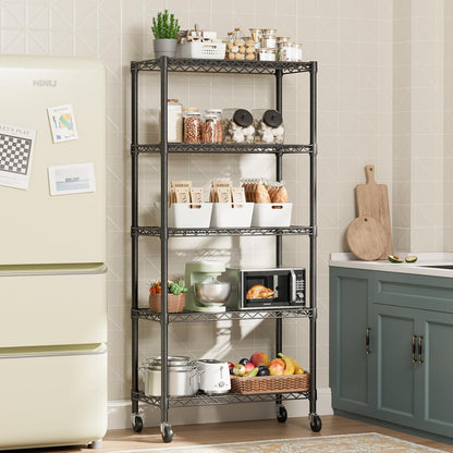 SINGAYE 5 Garage Heavy Duty Shelving Unit Kitchen Pantry Close Home Organizers and Storage Bathroom Shelf Laundry Room Organization Industrial Book Metal Wire Adjustable Shelves