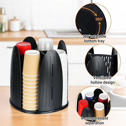 Cup and Lid Organizer,Paper Cup Dispenser Disposable Coffee Cup Dispenser Removable Cup Holder for Bathroom,Countertops, Kitchen, Office
