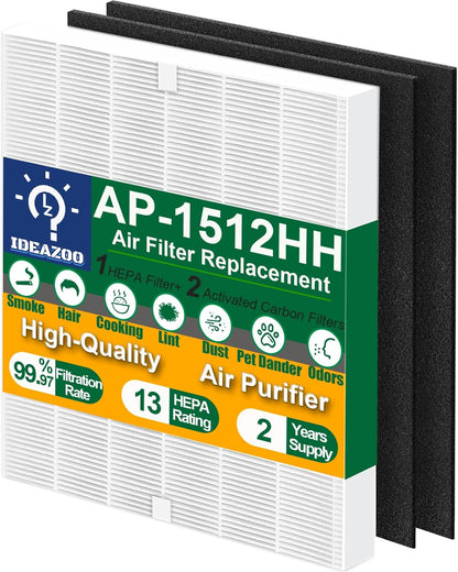 AP-1512HH Air Purifier Replacement Filter Set Compatible with Coway Airmega AP-1512HH,AP-1518 and Airmega 200M Air Purifier, 1 True HEPA and 2 Carbon Pre-Filters, Compared to Part # 3304899