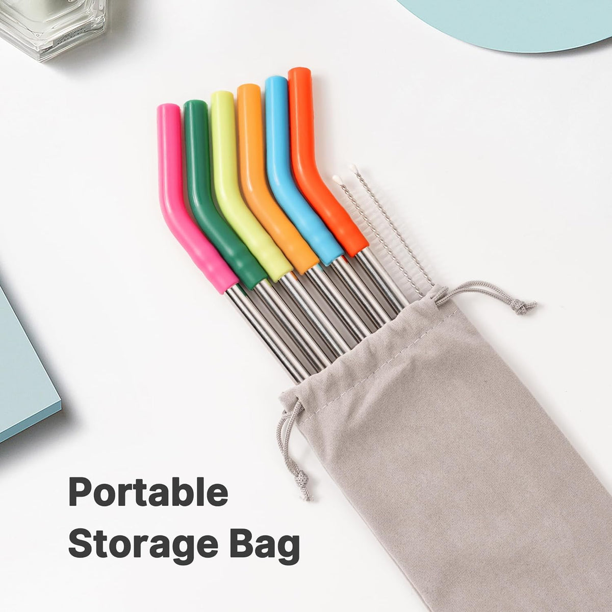 Metal Straws Reusable for 40oz Tumblers,Stainless Steel Replacement Straight Straws with Silicone Tips for 40oz Stanley Cup, Simple Modern