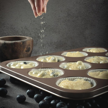 Non Toxic Nonstick 12 Cup Muffin Pan, Pfoa BPA free Nontoxic Cupcake Tin, Best Non Stick Muffin Pans, Muffin tins, Cupcakes Tray
