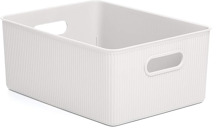 Tatay Baobab Large Multi-Purpose Storage Basket with Capacity for 15 Litres, White, 29.4 x 38.5 x 16