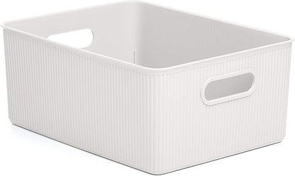 Tatay Baobab Large Multi-Purpose Storage Basket with Capacity for 15 Litres, White, 29.4 x 38.5 x 16