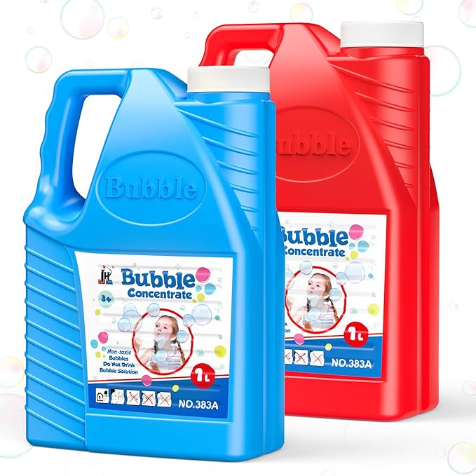 EagleStone Bubbles Solution Refill 2 Bottles 64 oz (Up to 5 Gallon) Concentrated, Giant Bubble Solution for Machines, Guns, Wands - Summer, Easter, Christmas Toys