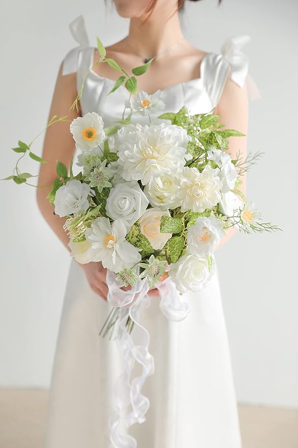 Serra Flora Artificial Flowers Combo Box Set Faux Flowers Bulk Flower Leaf with Stems Arrangements for DIY Wedding Bouquets Party Table Centerpieces Home Decorations Indoor Outdoor