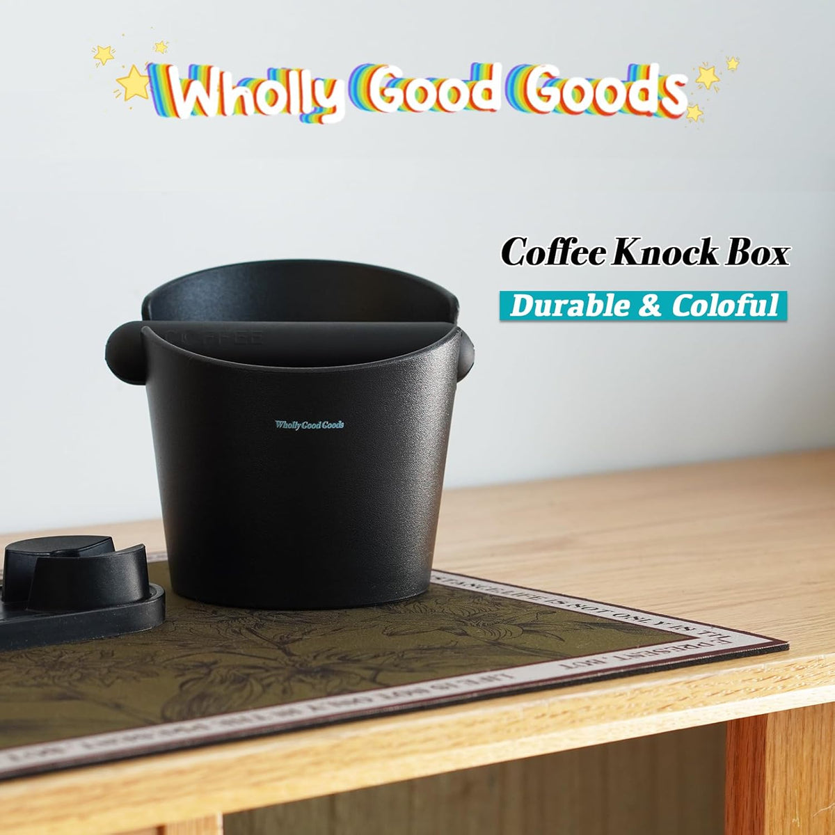 Coffee Knock Box for Coffee, ABS Coffee Grind Knock Box, Shock-Absorbent Durable Coffee Espresso Knock Box Dump Bin Grind Waste Removable Detachable