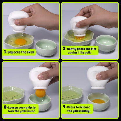 Skeleton Egg Separator Silicone Egg Separator For Raw Eggs Cute Kitchen Accessories Cool Kitchen Gadgets Baking Supplies For Home Bakers Gothic Home Decor