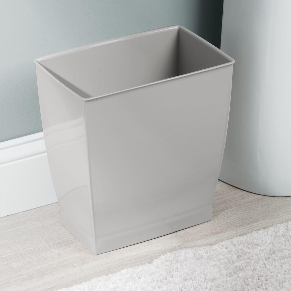 iDesign Small Rectangular Bathroom Trash Cans - Set of 2 - Gray