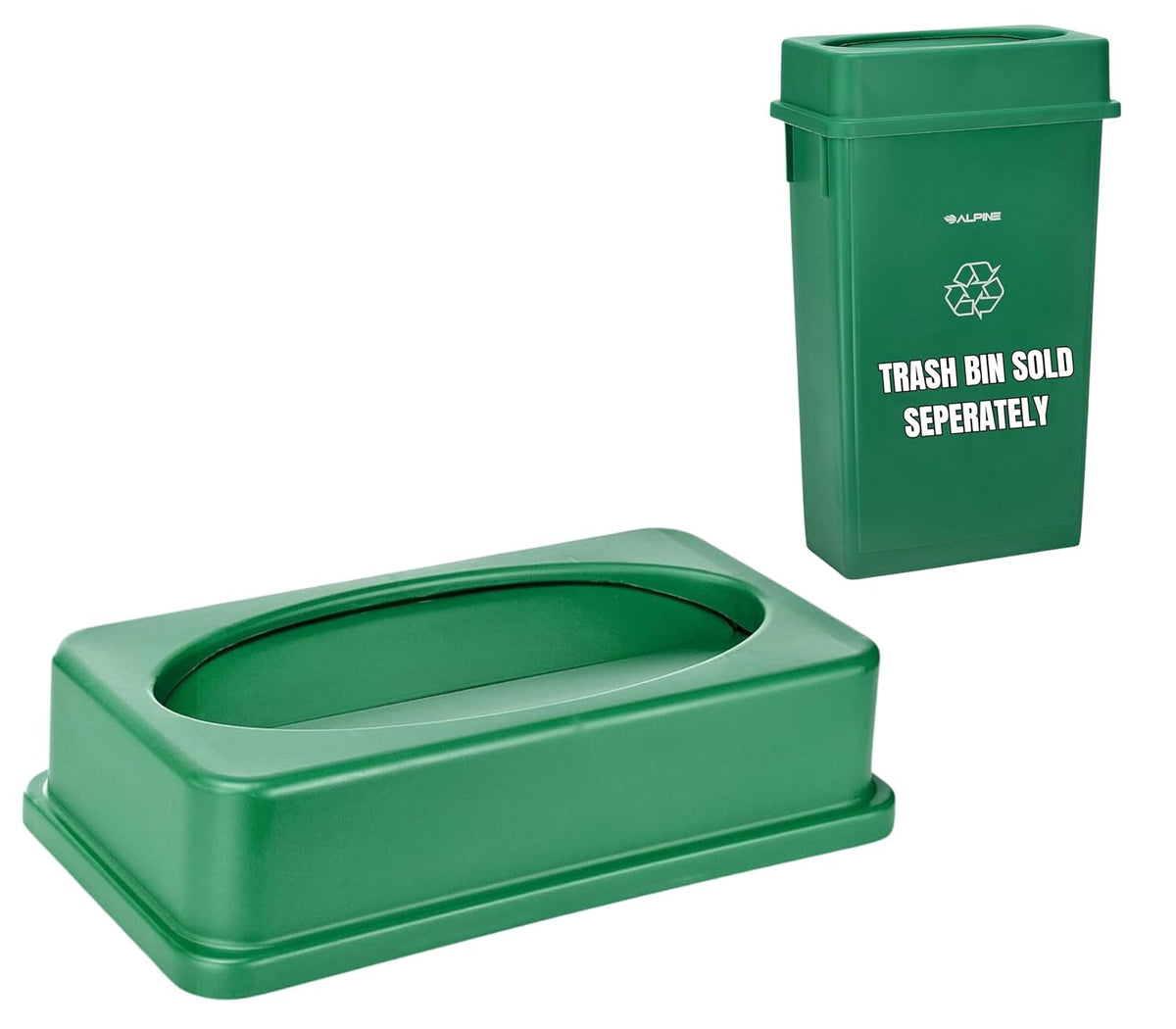 Alpine 23 Gallon Slim Trash/Recycling BIN Swing LID Green