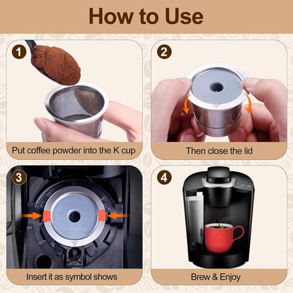 Rethone Reusable K Cup for Keurig: Stainless Steel K Cup Coffee Pods Compatible with Keurig 1.0 & 2.0 Coffee Makers Machine