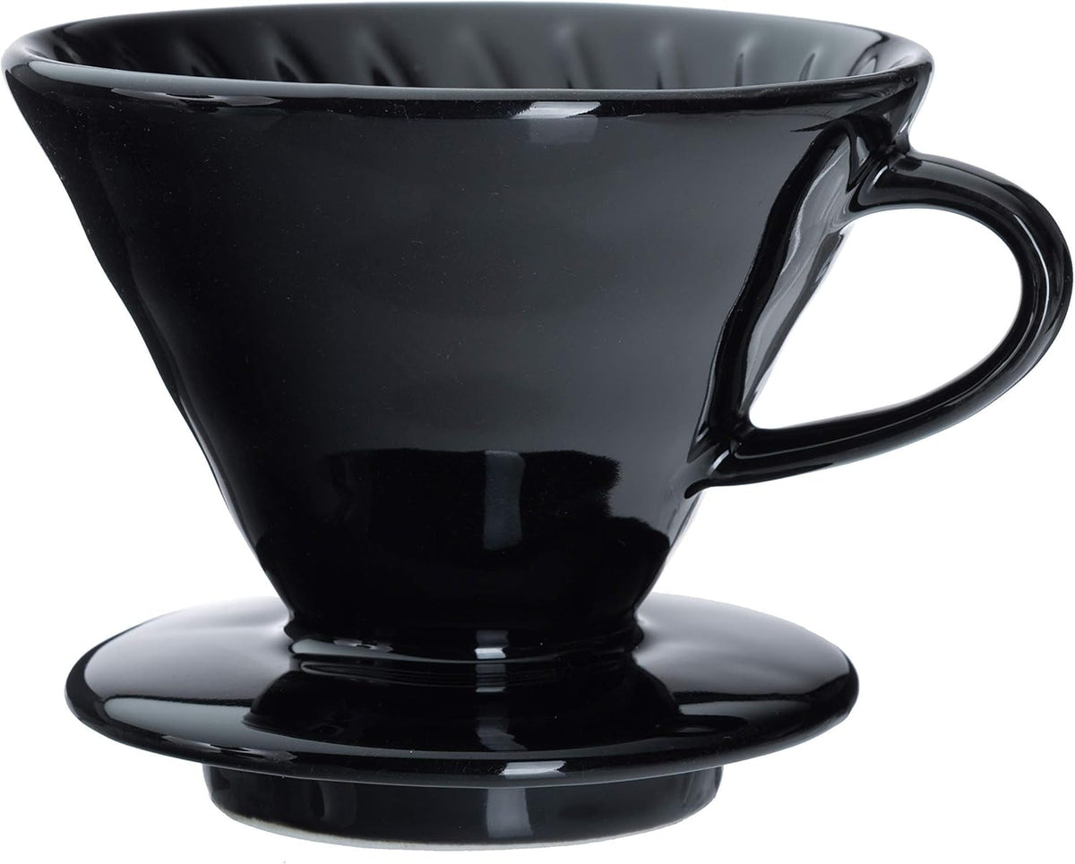 Pour Over Coffee Dripper - Ceramic Slow Brewing Accessories for Home, Cafe, Restaurants - Easy Manual Brew Maker Gift - Strong Flavor Brewer