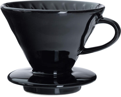 Pour Over Coffee Dripper - Ceramic Slow Brewing Accessories for Home, Cafe, Restaurants - Easy Manual Brew Maker Gift - Strong Flavor Brewer