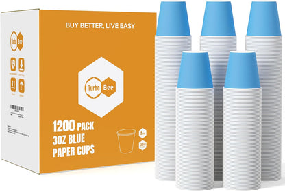 3oz Disposable Paper Cups 1200Pack, Small Bathroom Cups Bulk, Small Blue Paper Mouthwash Tumblers Perfect for Bathroom, Party, Picnic