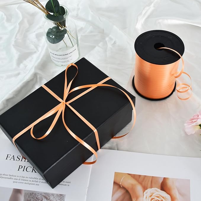 TONIFUL 500 Yards Curling Ribbon-Balloon Ribbon-Balloon String for Art&Craft Decor,Gift Wrapping,Ribbons and Bows for Christmas New Year Halloween Birthday Gifts Graduation Supplies (Orange)