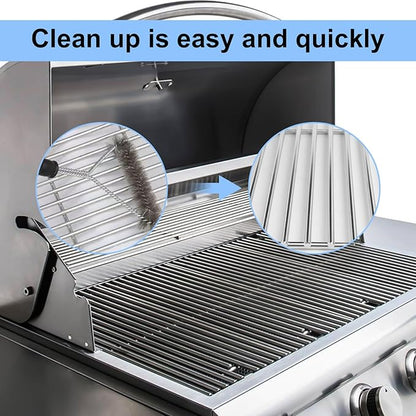 J&HYBBQ 4Pcs Stainless Steel Grill Grate 19 1/4 x 7.5 Inch, 7mm Rod BBQ Grill Grate Compatible with Bull Angus, Brahma, Outlaw, Steer Premium, Lonestar Select, 7 Burner Premium, Lion Premium