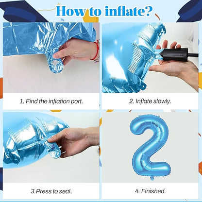 Blue Grad 2026 Balloons, 2026 Graduation Decorations Set Congrats Grad Foil Balloons Banner Sign for Class of 2026 Graduation Decorations College High School Prom Party Backdrop Supplies