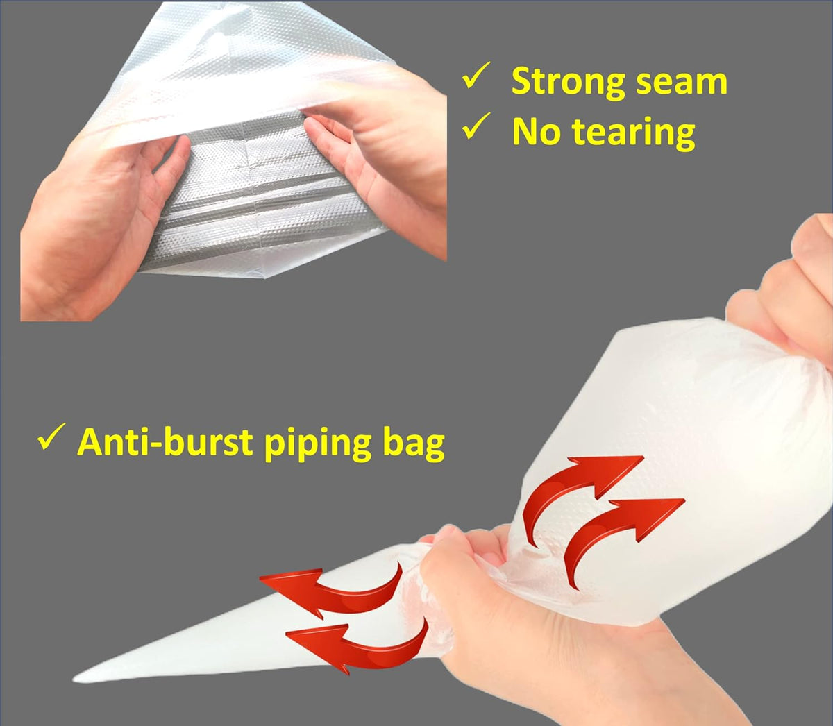 24 Inch Extra Large Piping Bags,100 Pack Disposable Pastry Bags,Thick Anti-Burst Icing Piping Pastry Bags For Frosting Decorating Cake Cupcake Cookie