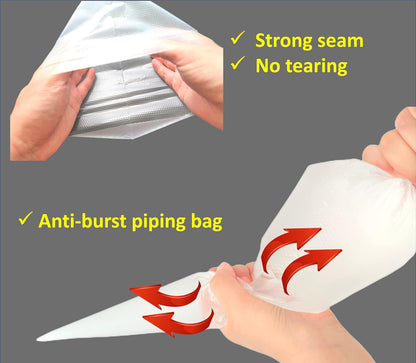 24 Inch Extra Large Piping Bags,100 Pack Disposable Pastry Bags,Thick Anti-Burst Icing Piping Pastry Bags For Frosting Decorating Cake Cupcake Cookie