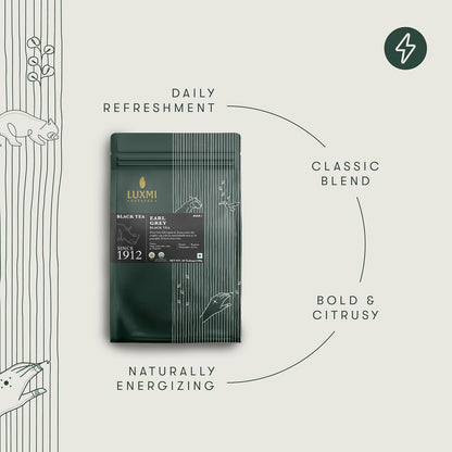 Luxmi Estates Garo Hills Organic Earl Grey Black Tea 50 Tea Bags (100gm) Pack, USDA Organic - Earl Grey Tea Bags, 100% Natural Bergamot Extracts