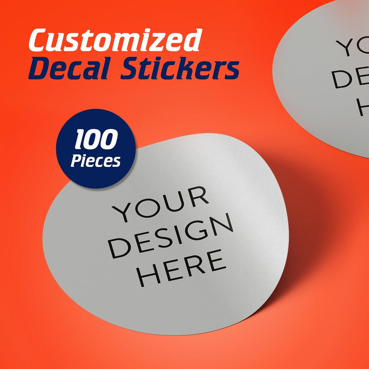 100 Custom Vinyl Stickers - Upload Your own Image, Text, Design, Logo - Personalized Logo Labels for Handmade, Packaging, Bottle, Jars, Candle, Brand Stickers (Gray, 2x2)