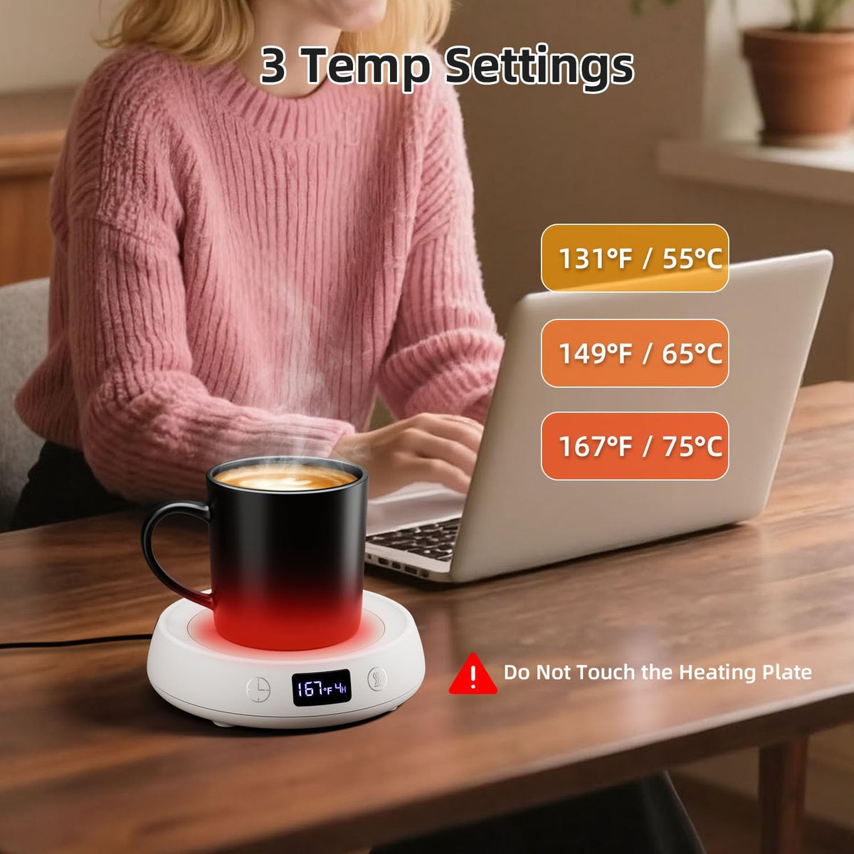 Coffee Mug Warmer for Desk with Auto Shut Off, Electric Cup Candle Wax Melter Warmer with 1-9H Timer